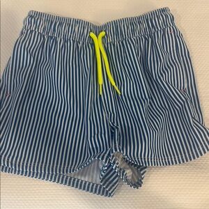 Vineyard Vines Blue and White Striped Shorts with Yellow Accents. Size L-14